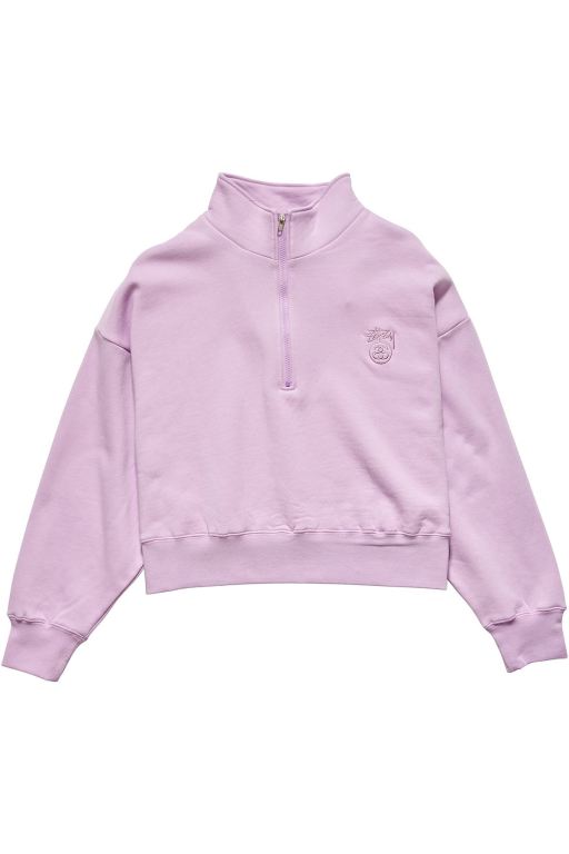 Stussy Womens Newport 1/4 Zip Fleece Sweaters Pink - BHEOQ3167